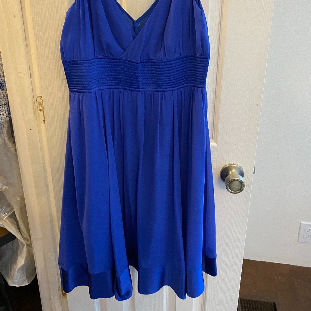 Anthropologie Moulinette Souers Cobalt Silk Dress